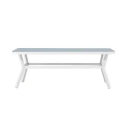 Eettafel Wit Grijs Glas - 200x100x74cm - Virya
