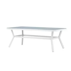 Eettafel Wit Grijs Glas - 200x100x74cm - Virya
