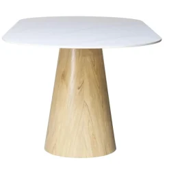 Eettafel Wit Keramiek/Naturel - 200x90x75cm - Madia