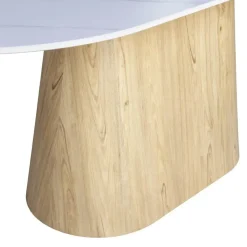 Eettafel Wit Keramiek/Naturel - 200x90x75cm - Madia