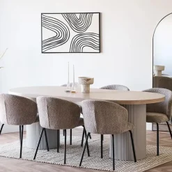 Eettafel Zand/Naturel - Deens Ovaal - 220x100x75cm - Solva