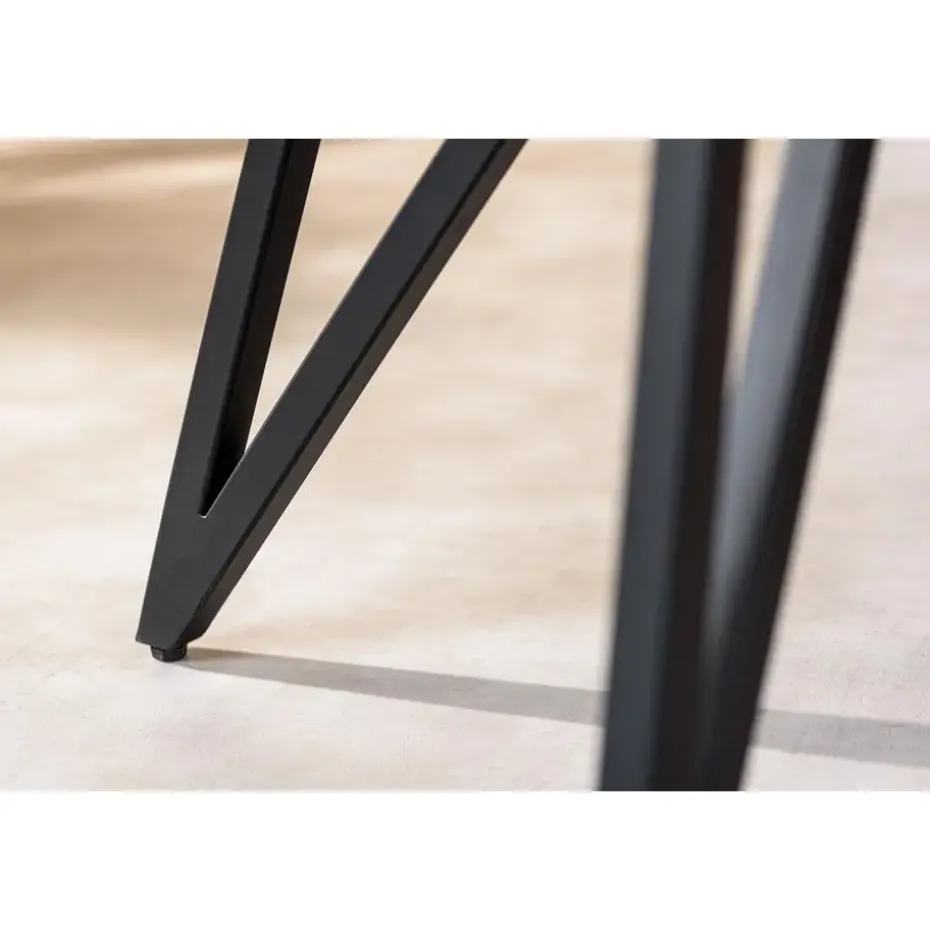 Eettafel Zwart Acaciahout - Ovaal - 240x110x76cm - Langford