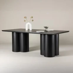 Eettafel Zwart 210cm - Fineer - 6-8 Personen - Tafel Olivia