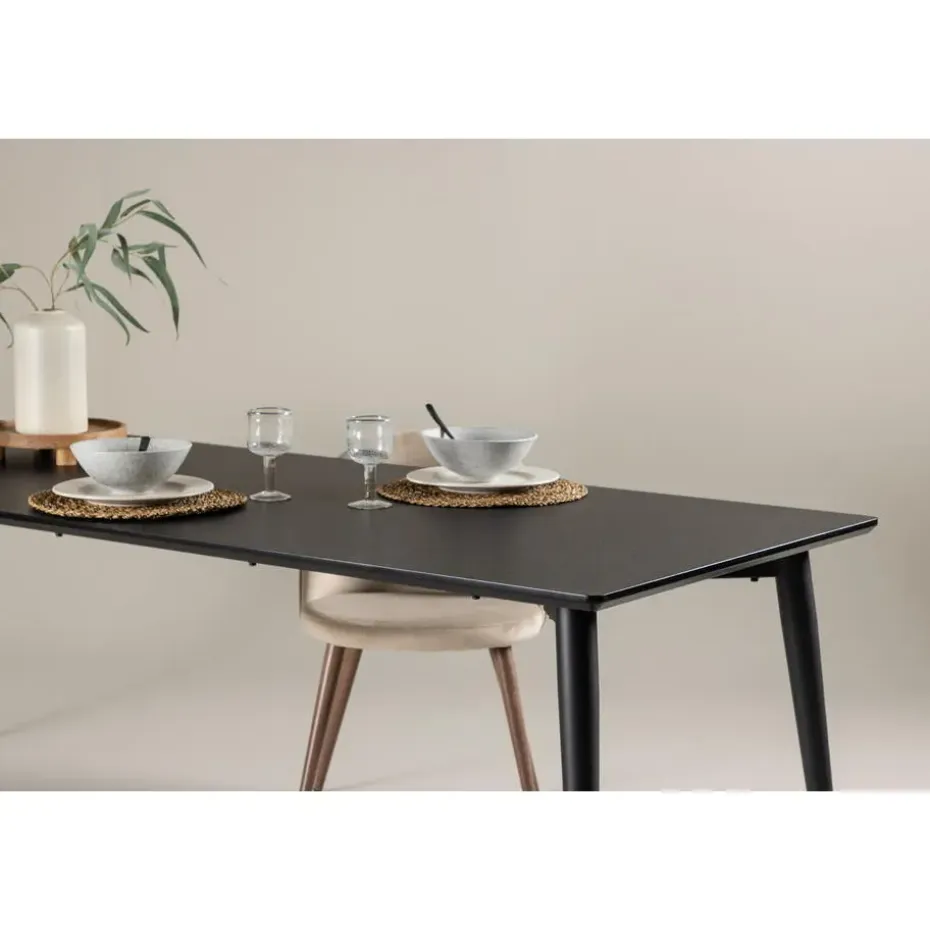 Eettafel Zwart Hout - 230x85x75cm - Ellis