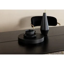 Eettafel Zwart Hout - 190x90x75cm - Pelle