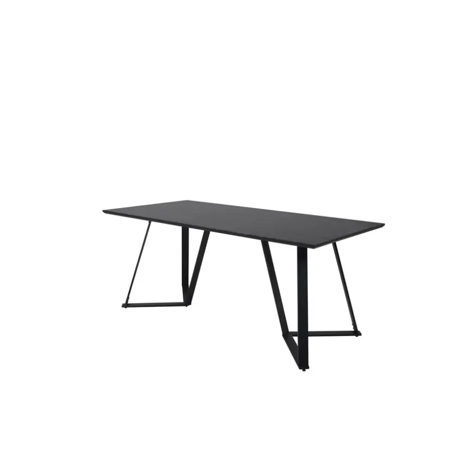 Eettafel Zwart Hout - 180x90x75cm - Marina