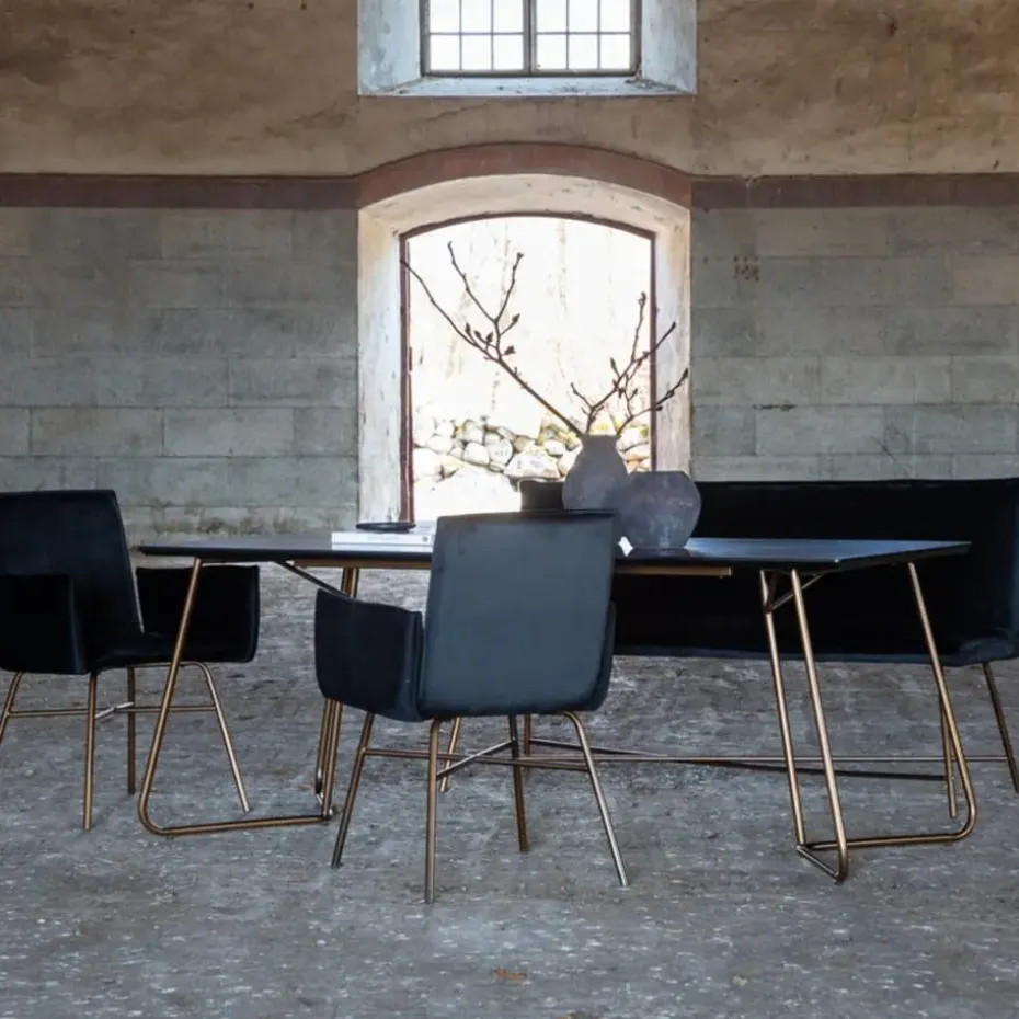 Eettafel Zwart Hout - 190x90x75cm - Petra Distressed