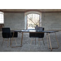 Eettafel Zwart Hout - 190x90x75cm - Petra Distressed