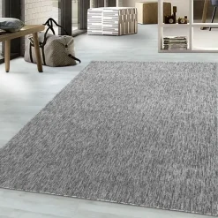 Effen Vloerkleed Laagpolig Lichtgrijs - 140x200 CM