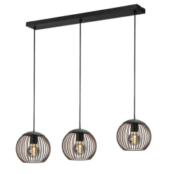 EGLO Almanzora Hanglamp - E27 - 90 cm - Staal - Zwart/Koper