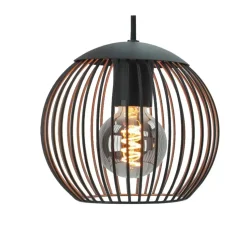 EGLO Almanzora Hanglamp - E27 - 90 cm - Staal - Zwart/Koper