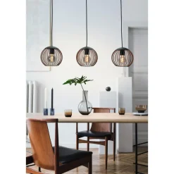 EGLO Almanzora Hanglamp - E27 - 90 cm - Staal - Zwart/Koper