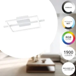 EGLO Amandolo Plafondlamp - LED - 40 cm - Wit - Instelbaar RGB