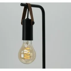 EGLO Apricale Staande lamp - E27 - Leer - Zwart/Bruin
