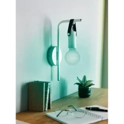 EGLO Apricale Wandlamp - E27 - Leer - Zwart/Bruin