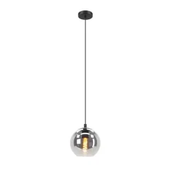 EGLO Ariscani Hanglamp - E27 - Ø 20 cm - rookglas - Zwart