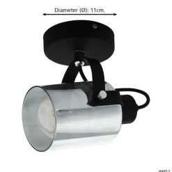 EGLO Berregas Spot - E27 - Rookglas - Zwart