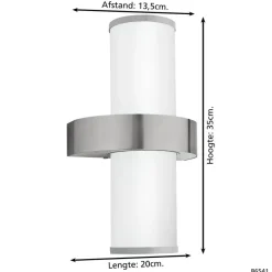 EGLO Beverly Wandlamp - E27 - 35 cm - Zilver/Wit