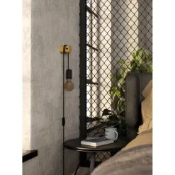 EGLO Buddon Wandlamp - E27 - 5,5 cm - Bruin/Zwart