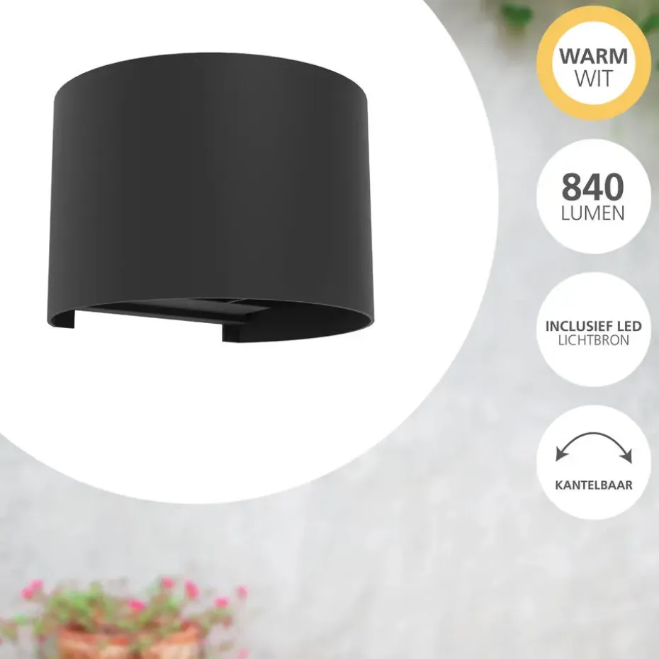 EGLO Calpino 3 Wandlamp - LED - IP54 - Binnen/- Zwart