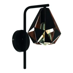 EGLO Carlton 4 Wandlamp - E27 - 16 cm - Zwart/Koper