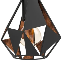 EGLO Carlton 4 Wandlamp - E27 - 16 cm - Zwart/Koper