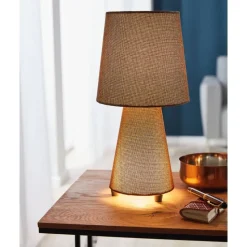 EGLO Carpara Tafellamp - E14 - H 34 cm - Textiel/Linnen - Wit/Bruin