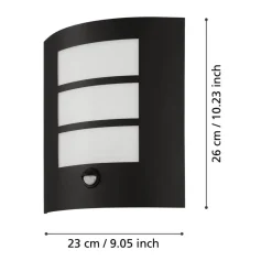 EGLO City Wandlamp - E27 - 23.5 cm - Zwart