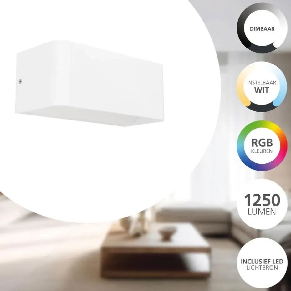 EGLO connect.z Sania-Z Wandlamp - 20 cm - Wit - RGB - Zigbee