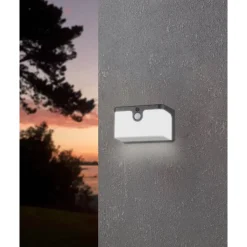 EGLO Croara Solar Wandlamp - LED - 15 cm - Antraciet/Wit