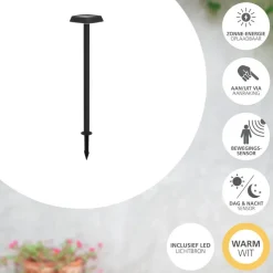 EGLO Dreoli Solar Priklamp - LED - 103,5 cm - Zwart/Wit