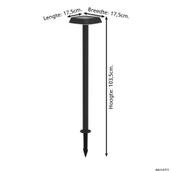 EGLO Dreoli Solar Priklamp - LED - 103,5 cm - Zwart/Wit