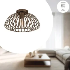 EGLO Espinal Plafondlamp - E27 - Ø 38.5 cm - Brons - Staal