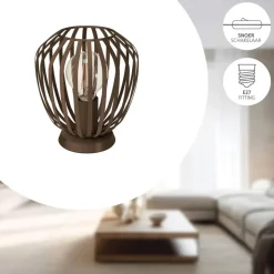 EGLO Espinal Tafellamp - E27 - Ø 19.5 cm - Brons - Staal