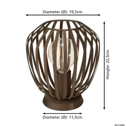 EGLO Espinal Tafellamp - E27 - Ø 19.5 cm - Brons - Staal