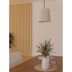 EGLO Febres Hanglamp - E27 - teddy stof - Zwart/Wit