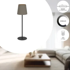 EGLO Fiorana Tafellamp - E14 - 53 cm - Zwart/Cappucino/Goud