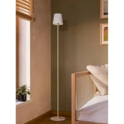 EGLO Fiorana Vloerlamp - E14 - Hoogte 140,5 cm - Zandkleur/Wit