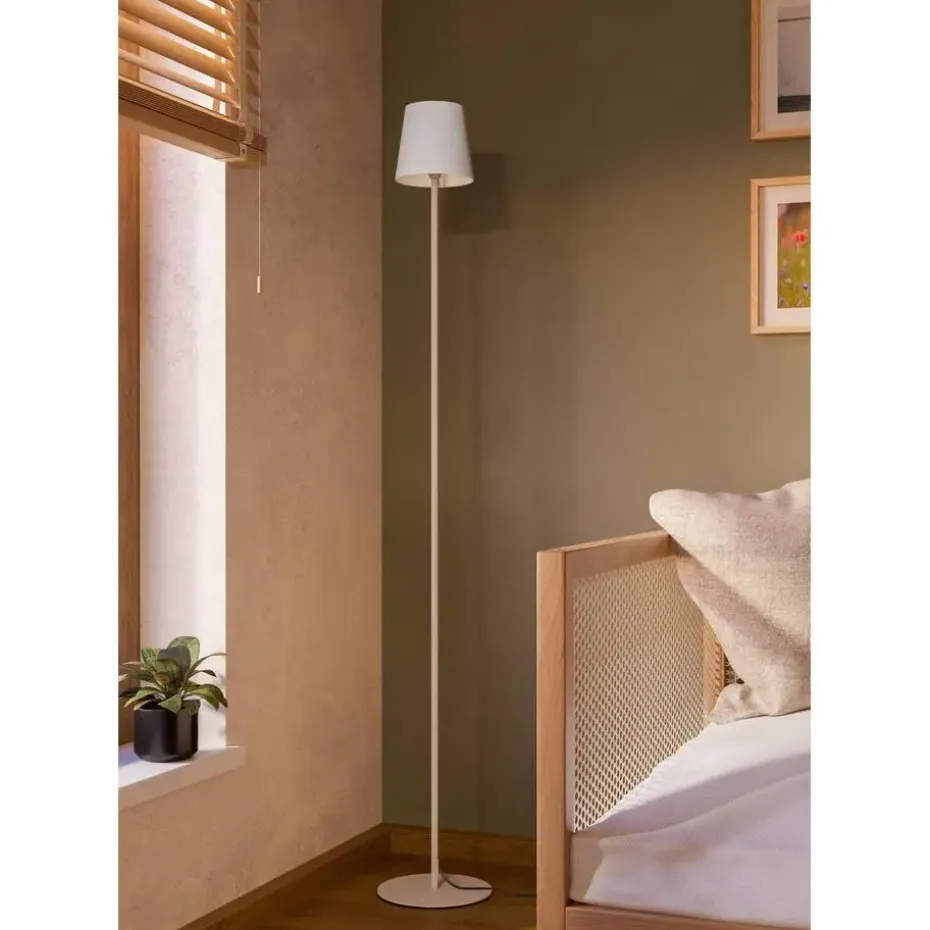 EGLO Fiorana Vloerlamp - E14 - Hoogte 140,5 cm - Zandkleur/Wit