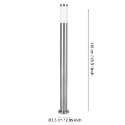 EGLO Helsinki Sokkellamp - Staande lamp - - E27 - 7.5 cm - RVS
