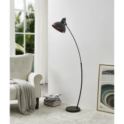 EGLO Jaafra Vloerlamp - E27 - 158 cm - Zwart/Koper