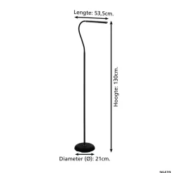 EGLO Laroa Vloerlamp - LED - 130 cm - Zwart