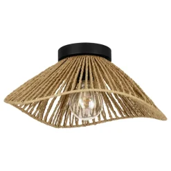 EGLO Lavister Plafonnière - E27 - Papier/Staal - Zwart/Bruin