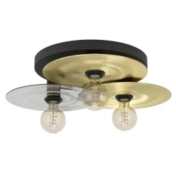 EGLO Lintmill Plafondlamp - E27 - Ø 53 cm - Zwart/Goud/Grijs