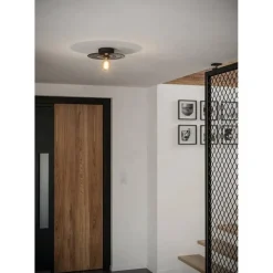 EGLO Lintmill Plafondlamp - Wandlamp - E27 - Ø 30 cm - Zwart/Grijs