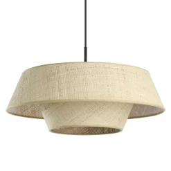 EGLO Marford Hanglamp - E27 - Ø 50 cm - Zwart/Natuur/Raffia