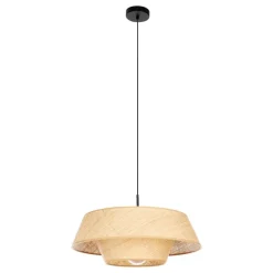 EGLO Marford Hanglamp - E27 - Ø 50 cm - Zwart/Natuur/Raffia