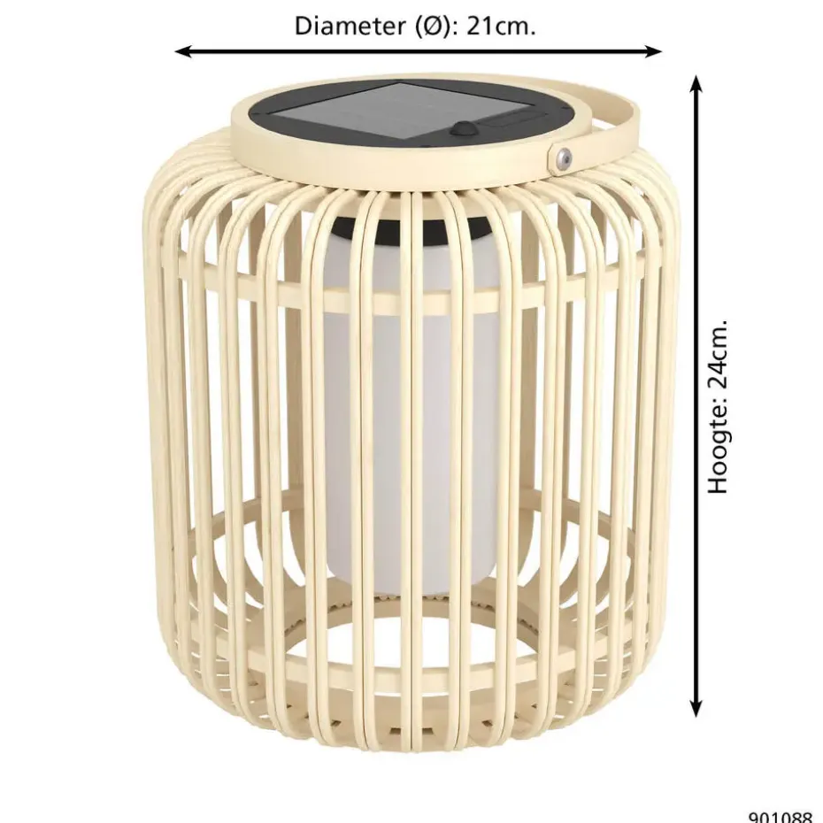 EGLO Marliano Solar Tafellamp - 24 cm - Bruin/Zwart/Wit