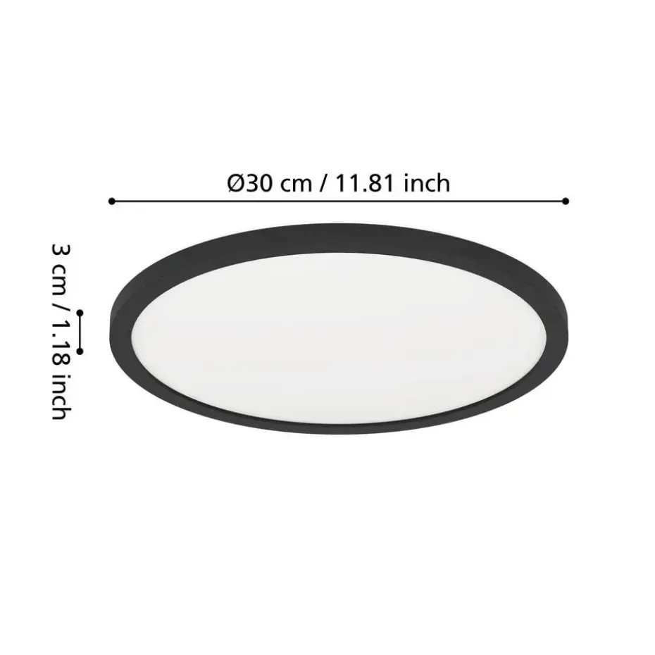 EGLO Minerario Plafonnière - LED - Kunststof - Zwart/Wit