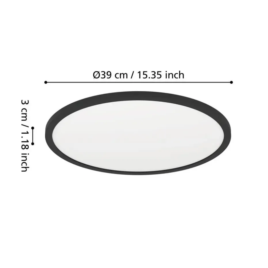 EGLO Minerario Plafonnière - LED - Kunststof - Zwart/Wit